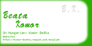 beata komor business card
