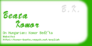 beata komor business card